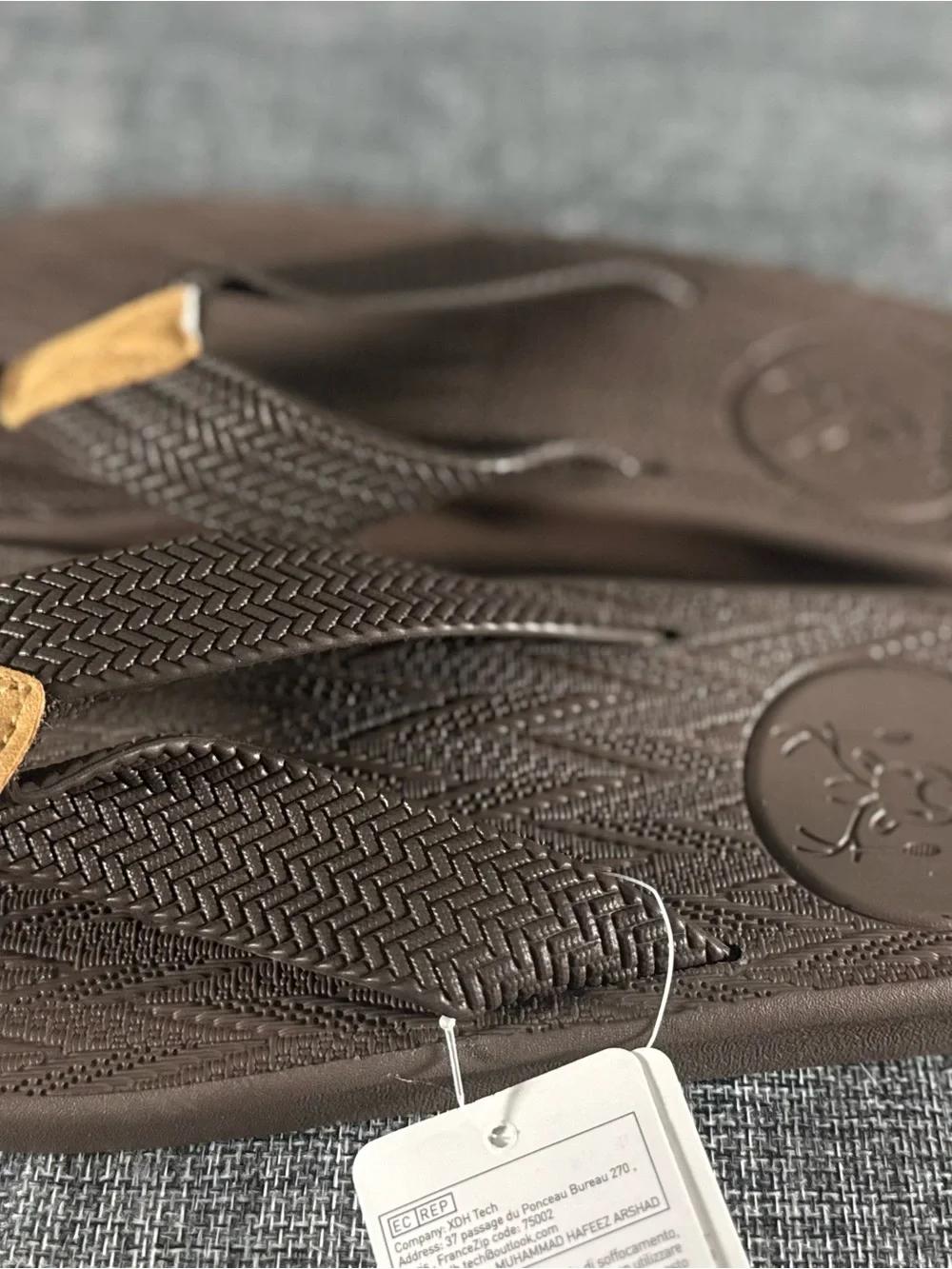 Men's Brown Flip-Flop Sandals with Tan Accent - Casual Beach Thong